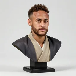 Neymar as japanese samurai in 1800s, bust porttait