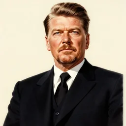 soviet communist propaganda poster of Ronald Reagan as Lenin