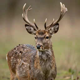 photograph of a deer coverd in feathers, like a bird, in nature, 4K, highly detailed, photo realistic