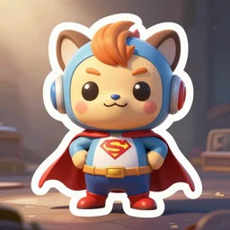cute miss mascot feuiloutan feuiloutan simisage super hero sticker art, cronobreaker, beeple game icon