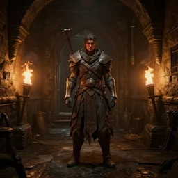 delicious torch lit prison dungeon jail cell atmospheric unreal engine hyperreallistic render 8k character concept art masterpiece screenshot from the video game the Elder Scrolls V: Skyrim moody flame global illumination