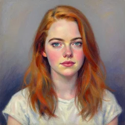 Old Emma Stone by Sandra Chevrier, pastel colors