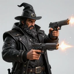 A sorcerer wielding two Glock pistols, bust shot, Art by James Jean, substance 3d painter, cinematic, hyper realism, high detail, octane render, unreal engine, 8k, Smooth, High contrast, depth of field, aperture f2.8