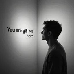 an abstract man looking into an infinite corner, ( you are not here ), 3 5 mm lens, photorealistic, hd, cinematic noir w 1 0 2 4 h 7 6 8