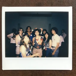 1980 student party, polaroid
