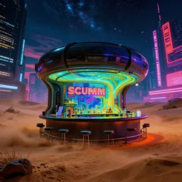 urbex by peter eisenman, thermal vision bioshock vice city postcyberpunk scumm bar tokyo futuristic neon signs at dusk bladerunner 2 0 4 9 cosmic myst cyberpunk tron assassin's creed otherworldly thermal imaging sandstorm synthwave at night fisheye infrared apocalyptic meadow universe, archdaily, wallpaper, highly detailed, trending on artstation.