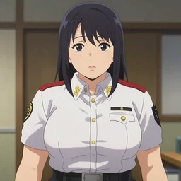 a woman in uniform, makoto shinkai, Krenz Cushart, very detailed, matte, tone mapping, bbwchan, 4K