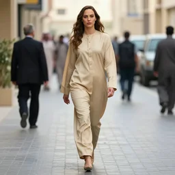 gal gadot walking in the steets of saudi arabia, cinematic