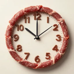 A clock made of meat