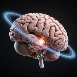 brain orbiting, real, highly detailed 8k