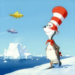 Antarctic Peninsula in the style of Dr. Seuss, starships, painting by Ralph McQuarrie