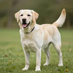 yellow lab, happy, wagging tail, 4 k, high quality photo, award - winning