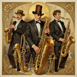 rat vintage jazz band, intricate, elegant, highly detailed, centered, digital painting, artstation, concept art, smooth, sharp focus, illustration, artgerm, donato giancola, Joseph Christian Leyendecker, WLOP, Boris Vallejo, Artgerm