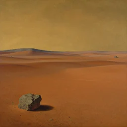 mars landscape, detailed painting by rene magritte