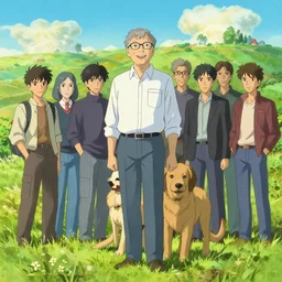 quadruped bill gates, makoto shinkai, moebius!, oliver vernon, joseph moncada, damon soule, manabu ikeda, kyle hotz, dan mumford, by kilian eng