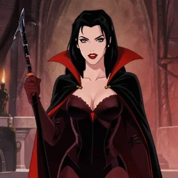 winona ryder as vampirella in the style of sanjulian, manuel perez clemente, artstation