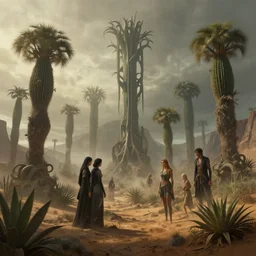 epic professional digital art of cinematic desert plant life scene, morning, painted, mysterious, eerie, mythic, detailed, leesha hannigan, wayne haag, reyna rochin, ignacio fernandez rios, mark ryden, van herpen, artstation, cgsociety, epic, stunning, gorgeous, wow detail