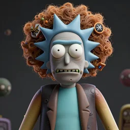 rick and morty fused with a lovecraft fat space zombie wearing a exploding wig and a pirate patch, laser eye, photo, portrait, 3d, high details, intricate details, by vincent di fate, artgerm julie bell beeple, 90s, Smooth gradients, octane render, 8k, volumetric lightning, High contrast, duo tone, depth of field, very coherent symmetrical artwork