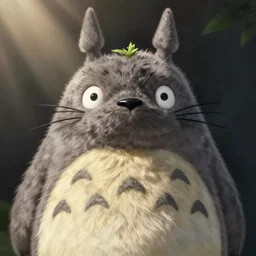 portrait of real life totoro, hyperrealistic, very detailed fur, sharp focus, fine lines, fine art, soft colors, in rays of sunlight, detailed painting by mark arian, artgerm, bastien lecouffe - deharme
