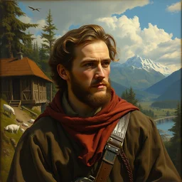 a portrait of a character in a scenic environment by hildebrandt brothers