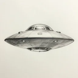 pencil sketch of a ufo