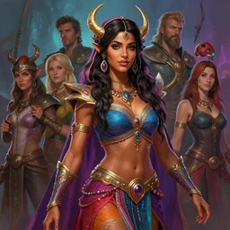 dynamic medium shot painted portrait, maya ali as guild wars sorceress, gaudy colours, octane render, unreal engine, matte painting concept art, fanart artstation by jesper ejsing and rhads and lois van baarle and ilya kuvshinov and rossdraws