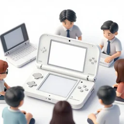 a group of people worshipping a nintendo 3ds