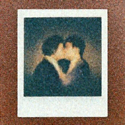 Polaroid the couple's last kiss, photo made by Wes Anderson award winning, 4K