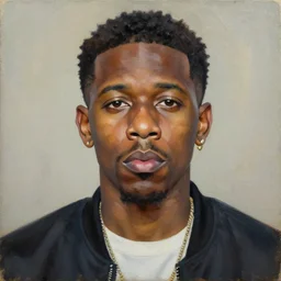 an oil painting portrait of Tyler the Creator