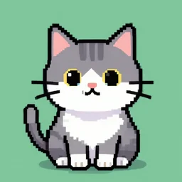 cat in pixel art