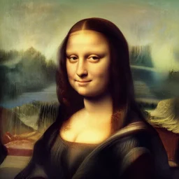 photo model face as the mona lisa