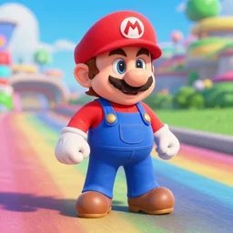 Movie still of Emma Watson in Mario Cart Rainbow Road