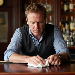 richard thorpe as alan turner wiping off a bar