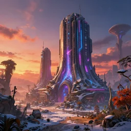 architecture by canaletto, laser postcyberpunk neon noir galactic cyberpunk sunset anime fantasy snowy at fall azeroth extraterrestial junglepunk desert tron wilderness poppy liberty city atlantis, archdaily, wallpaper, highly detailed, trending on artstation.