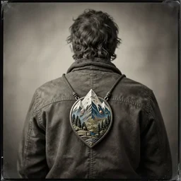 invoker wearing mountain talisman,art by Wendy Froud and Ian Miller,trending on artstation, back lighting first-person view tintype , odoured, photorealism , mandelbulb 3d, video game art