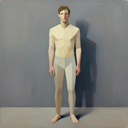 james gilleard full body portrait, minimalist stylized male character, full body portrait, lower poly count, oil painting filter, expressive brushstrokes, by james gilleard
