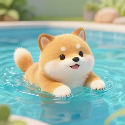 anthropomorphic furry swimming