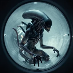 a xenomorph inside an mri. alien : resurrection movie photograph.
