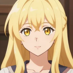 blonde anime girl, anime style, beautiful face, sharp focus