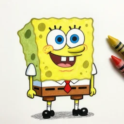 spongebob as a human, illustration, graphic novel, graphite, marker art, crayon, paint, comic book, warm color palette, electric colors, tonal colors, 2 d, 8 k, natural lighting, amoled, moody lighting, diffraction grading, cel shading : : katsuhiro otomo