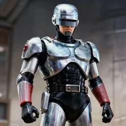 still frame from robocop in the new dragon ball gt movie. directed by akira toriyama