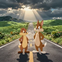 road runner and wile e. coyote, studio ghibli