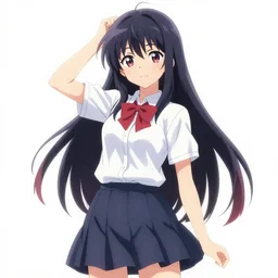 the average anime girl. in the average anime pose. anime style.