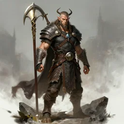 a mix between a barbarian and a warlock, male, by todd nauck