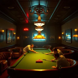 thursday night at the triple - malt platinum boobs and billiards club, in the style of bee movie