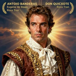 portrait of antonio banderas as don quixote, digital art by eugene de blaas and ross tran, vibrant color scheme, intricately detailed, in the style of romanticism, cinematic, artstation, greg rutkowski