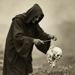 old photo, the Grim Reaper harvesting a soul