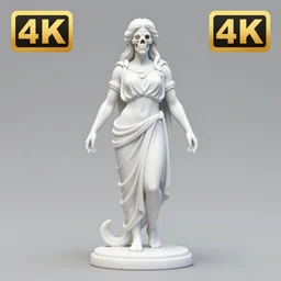 80mm resin detailed miniature of a beautiful Hypriestes, clothed in white, beautiful bone structure, symmetrical facial features, Product Introduction Photos, 4K, Full body