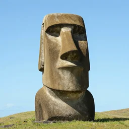 easter island head statue of asain gigachad
