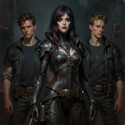 noomi rapace, dreadpunk, oil painting, darkness, paint texture, digital painting, highly detailed, artstation, sharp focus, illustration, concept art, ruan jia, charlie bowater, tom bagshaw, norman rockwell